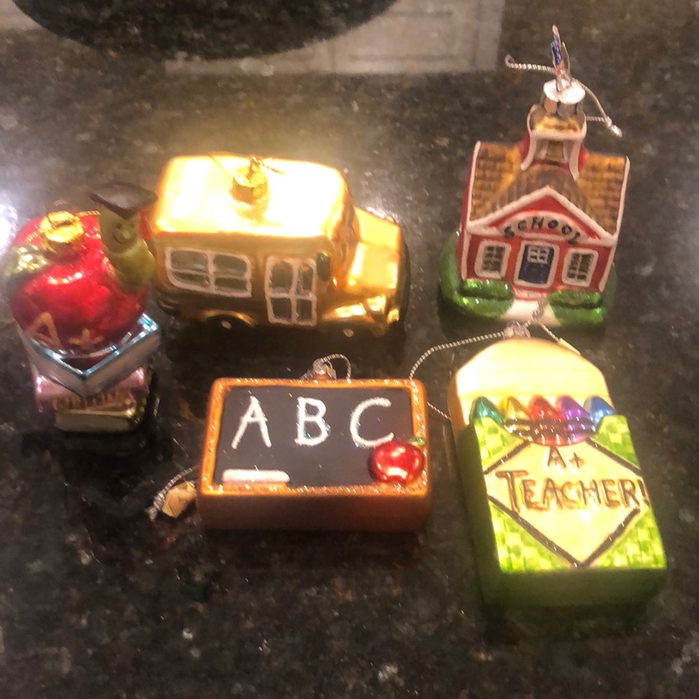 Set of School Ornaments